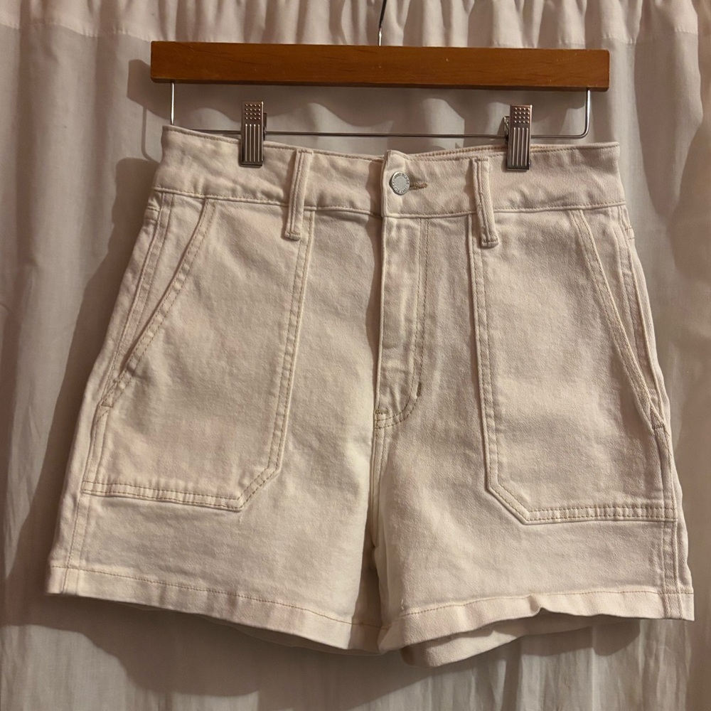 Just Black Women's High Waist Off-White Shorts